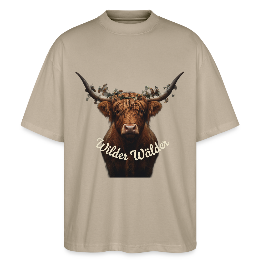 Wilder Wälder – Schwarzwald Highland Rind | Stanley/Stella Oversized Unisex Bio T-Shirt Blaster - Steingrau