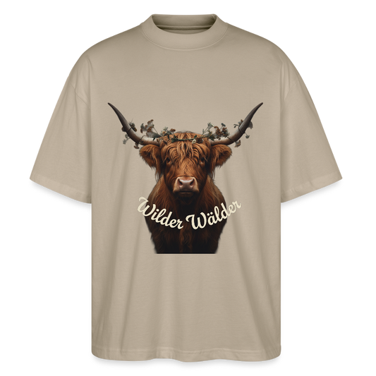 Wilder Wälder – Schwarzwald Highland Rind | Stanley/Stella Oversized Unisex Bio T-Shirt Blaster - Steingrau