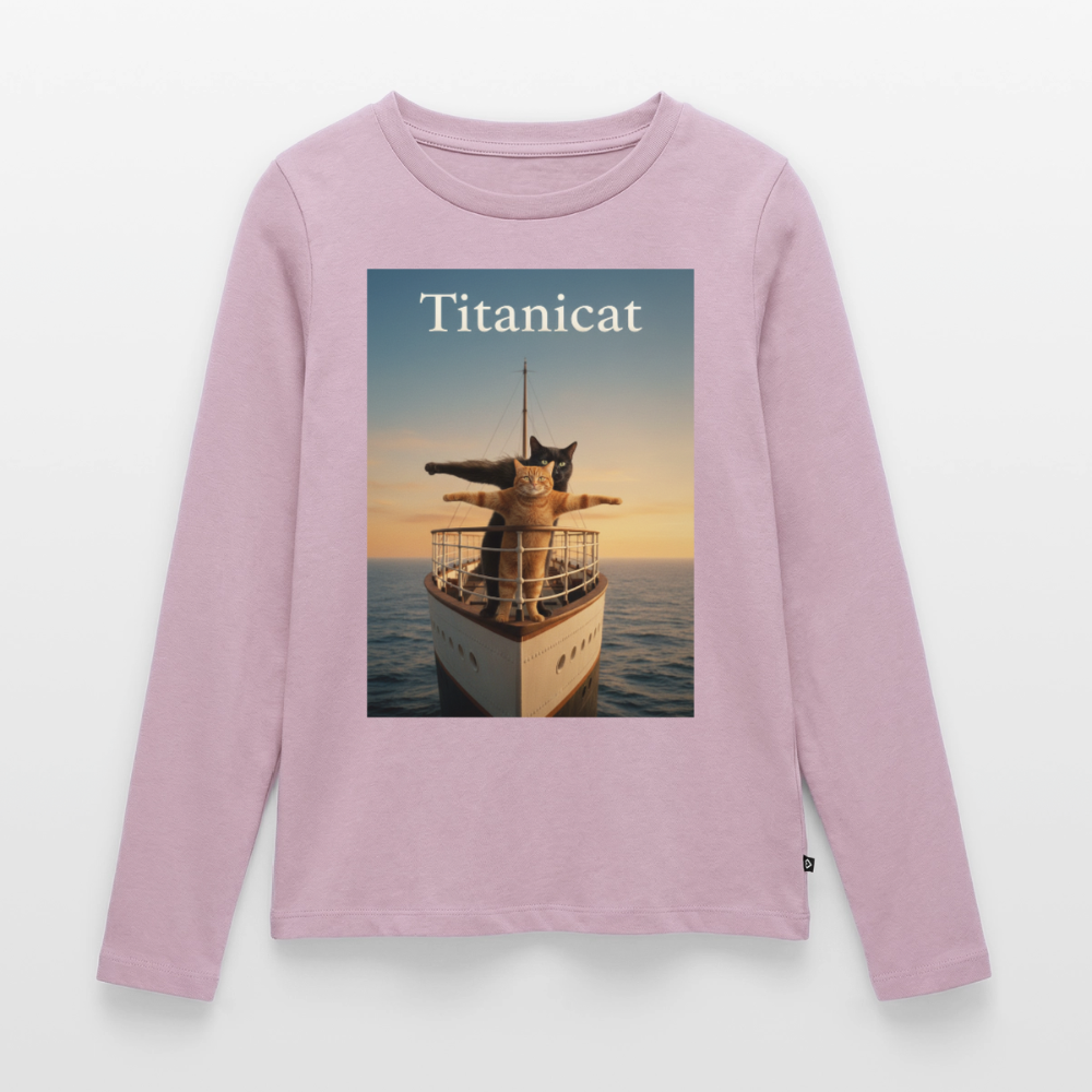 Titanicat – Ich bin der König der Kratzbäume | Frauen Premium Bio Langarmshirt - Altrosa