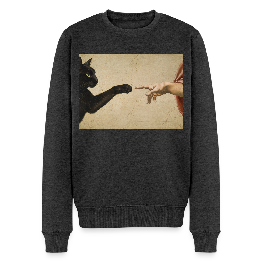 Die Erschaffung Adams… aber die Katze war schneller |  Männer Premium Pullover - Anthrazit meliert