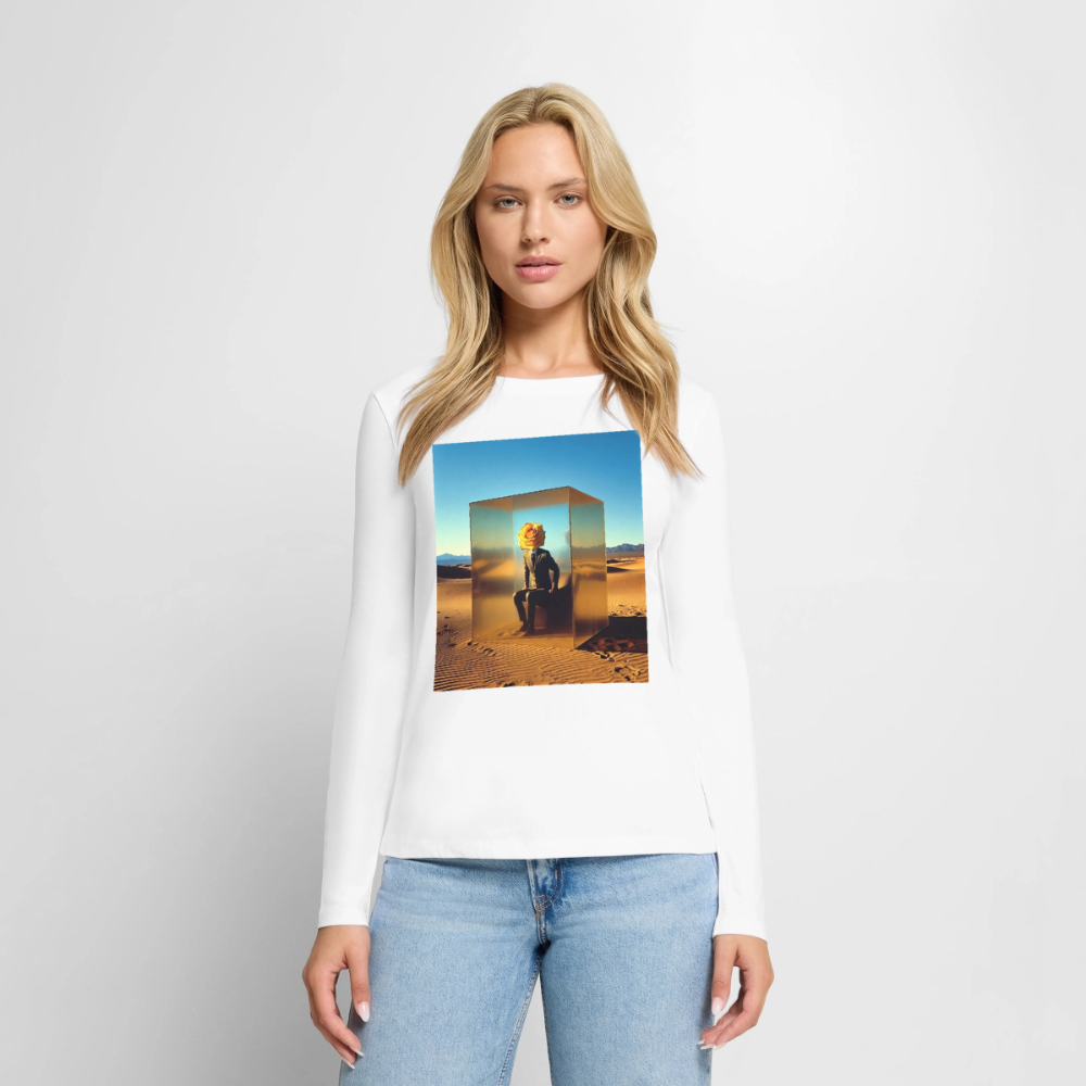 Gefühle unter Glas | Frauen Premium Bio Langarmshirt - Weiß