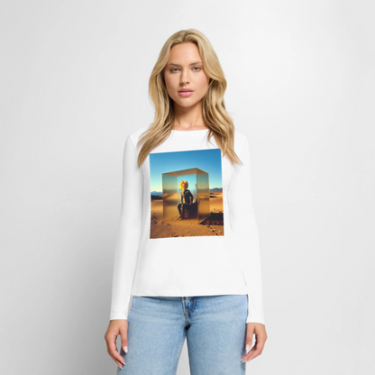 Gefühle unter Glas | Frauen Premium Bio Langarmshirt - Weiß