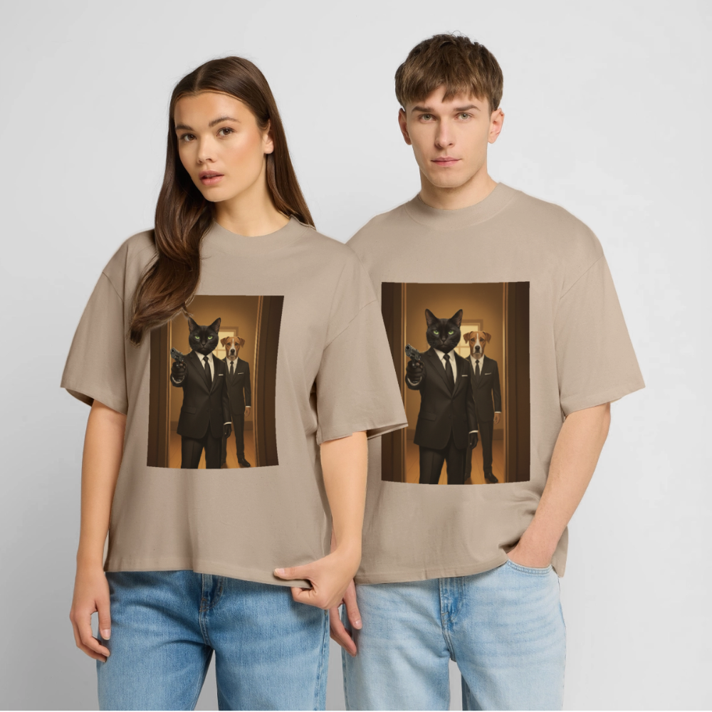 Krümel – Say Meow Again | Stanley/Stella Oversized Unisex Bio T-Shirt Blaster - Steingrau