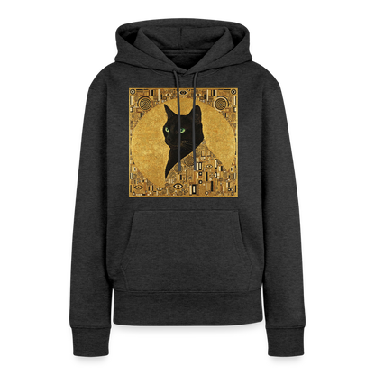 Adele… aber sie schnurrt – Goldene Katze à la Klimt | Frauen Premium Hoodie - Anthrazit meliert