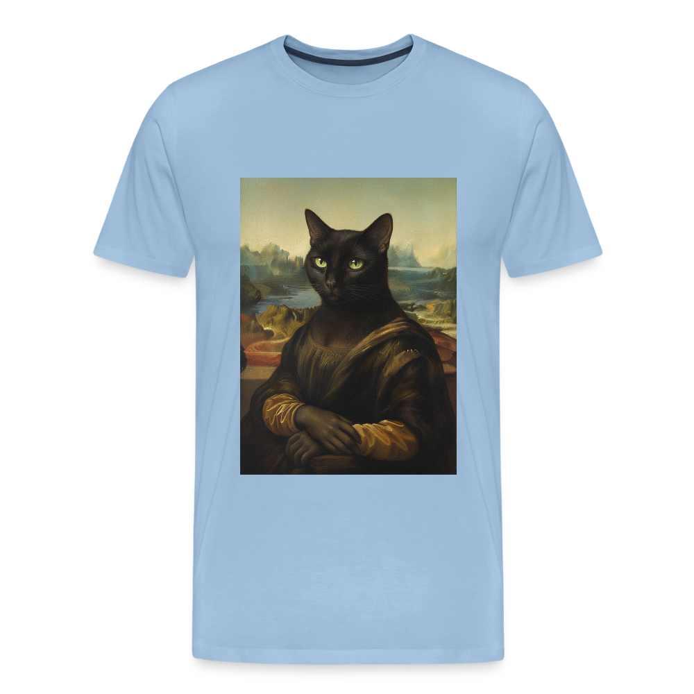 Mona Lisa… aber es ist eine Katze | Männer Premium T-Shirt - Sky