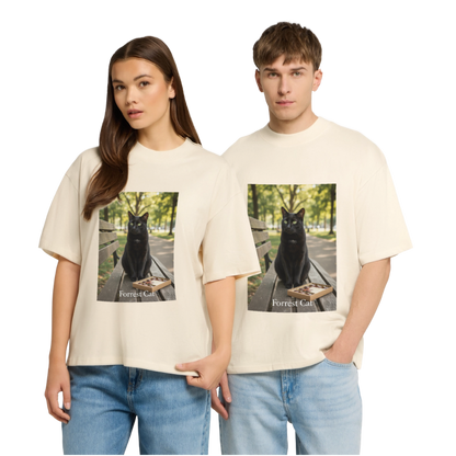 Forrest Cat – Krümel wartet | Stanley/Stella Oversized Unisex Bio T-Shirt Blaster - Natur