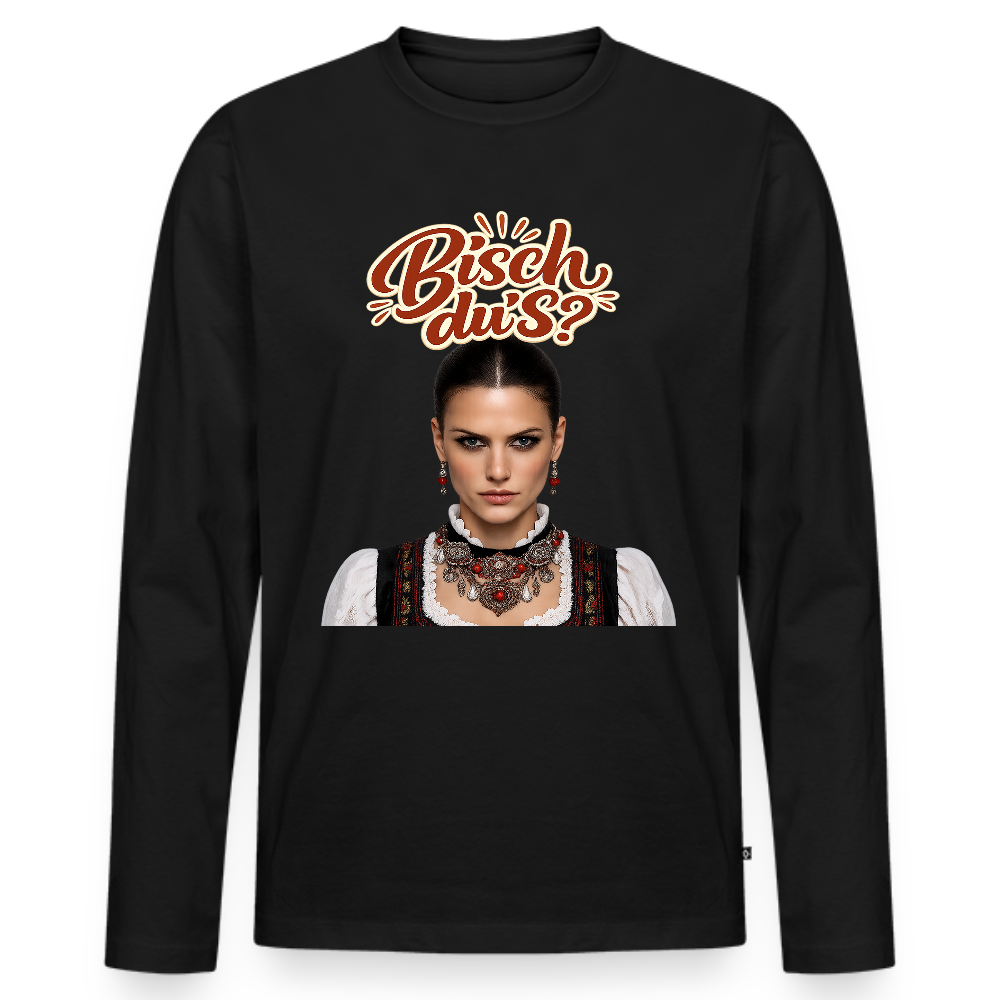 Schwarzwaldstolz – Sie weiß, wer sie isch | Männer Premium Bio Langarmshirt - Schwarz