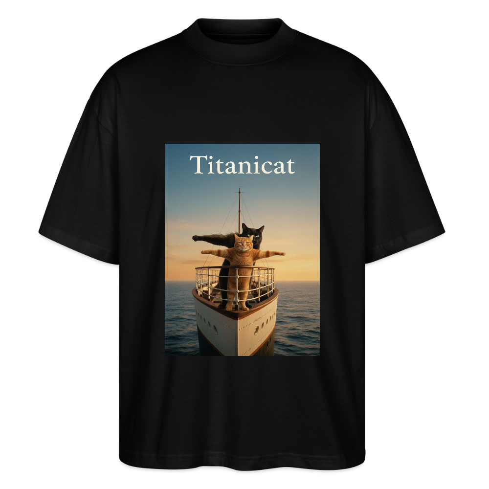 Titanicat – Ich bin der König der Kratzbäume | Stanley/Stella Oversized Unisex Bio T-Shirt Blaster - Schwarz
