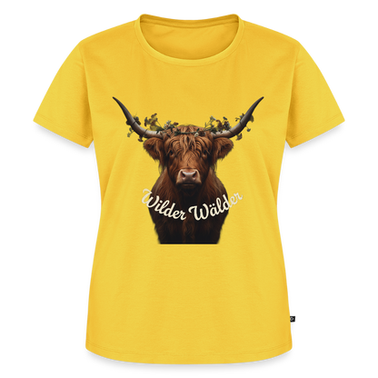 Wilder Wälder – Schwarzwald Highland Rind | Frauen Premium T-Shirt - Gelb