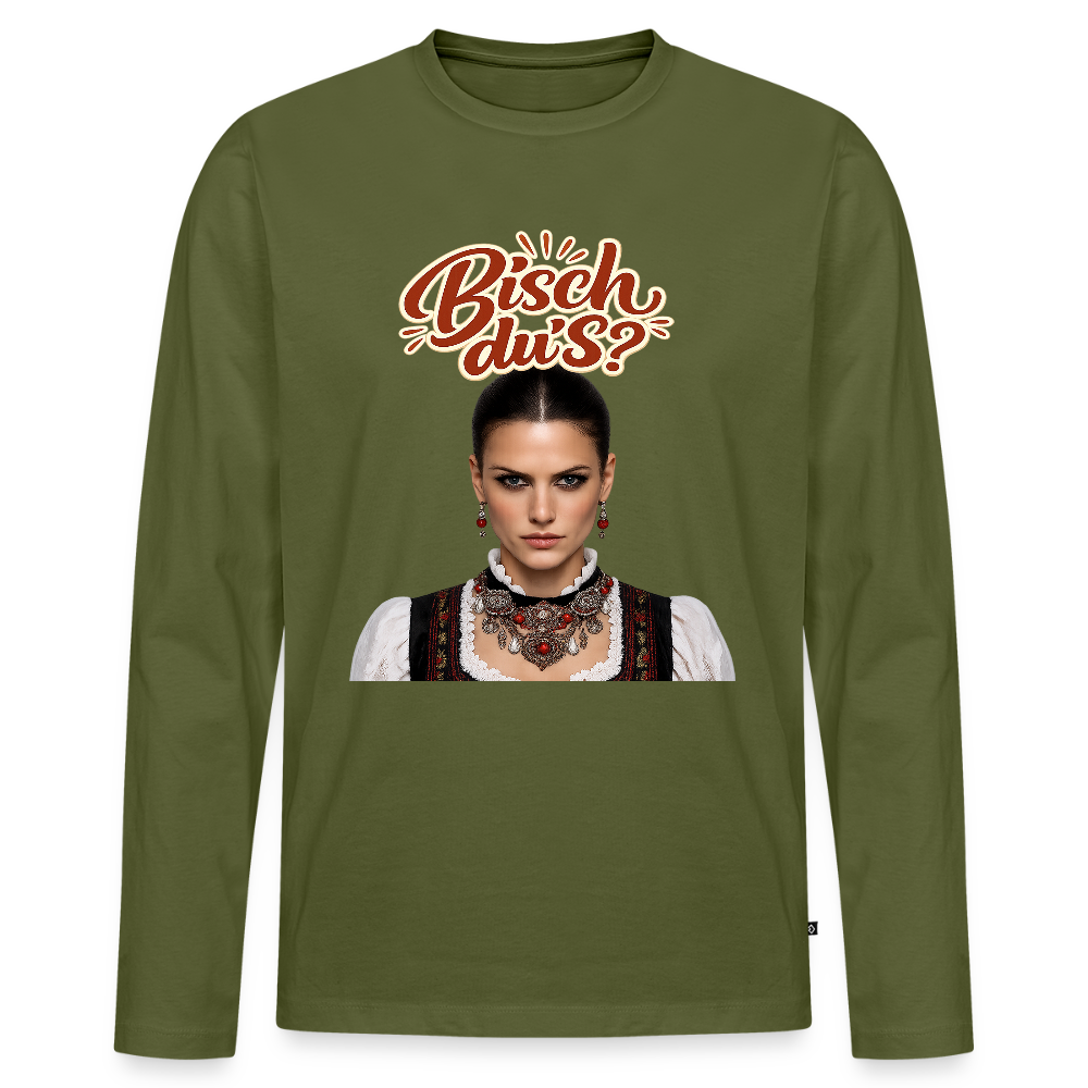 Schwarzwaldstolz – Sie weiß, wer sie isch | Männer Premium Bio Langarmshirt - Khaki