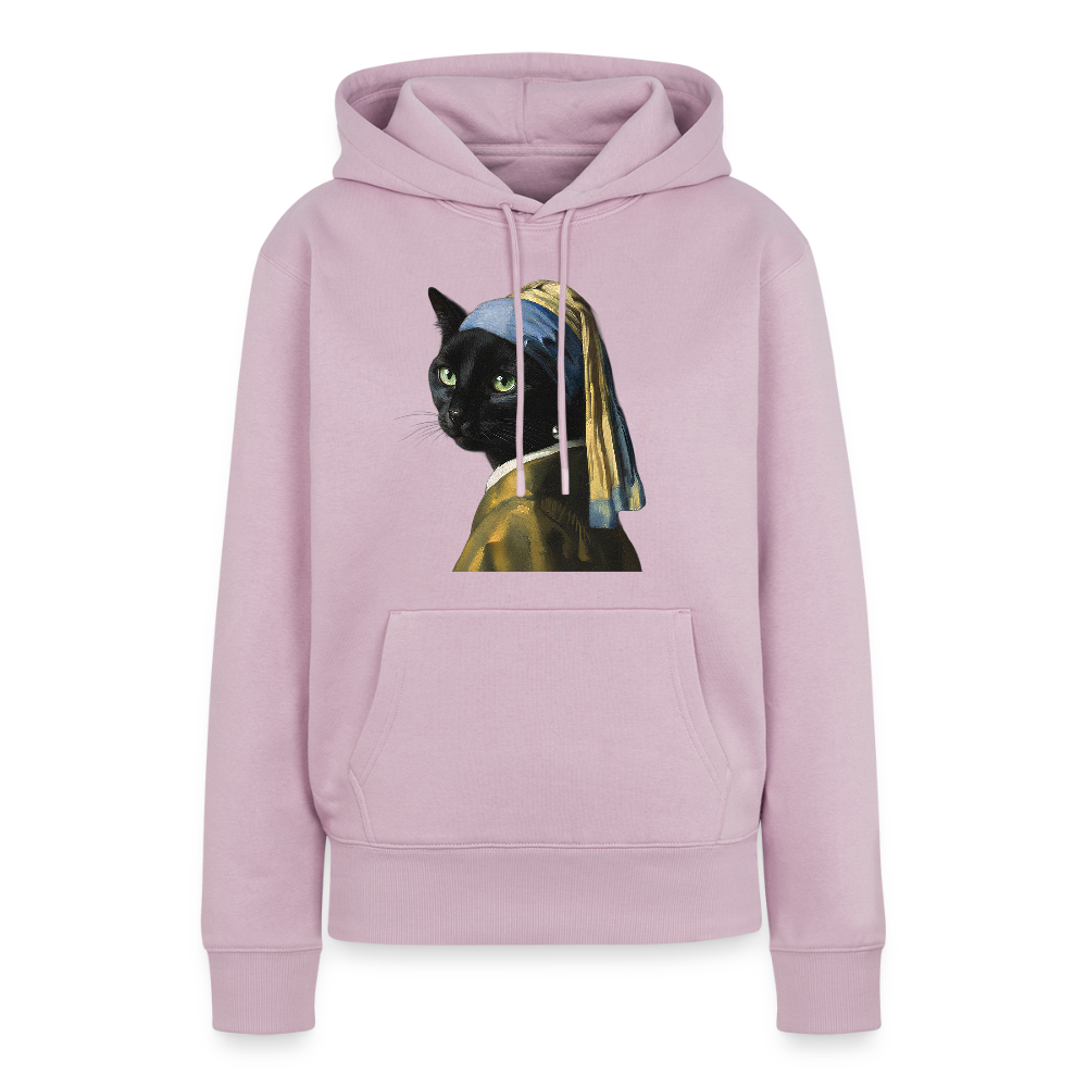 Das Mädchen mit dem Perlenohrring… aber es ist eine Katze | Frauen Premium Hoodie - Altrosa