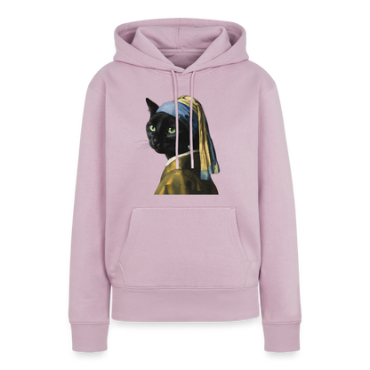 Das Mädchen mit dem Perlenohrring… aber es ist eine Katze | Frauen Premium Hoodie - Altrosa
