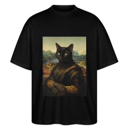 Mona Lisa… aber es ist eine Katze | Stanley/Stella Oversized Unisex Bio T-Shirt Blaster - Schwarz
