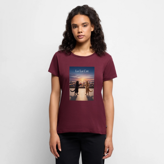 La La Cat – Tanz über den Dächern | Frauen Premium T-Shirt - Burgunderrot