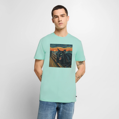 Der Schrei… aber die Katze hat’s zuerst gemerkt | Männer Premium T-Shirt - Mint 