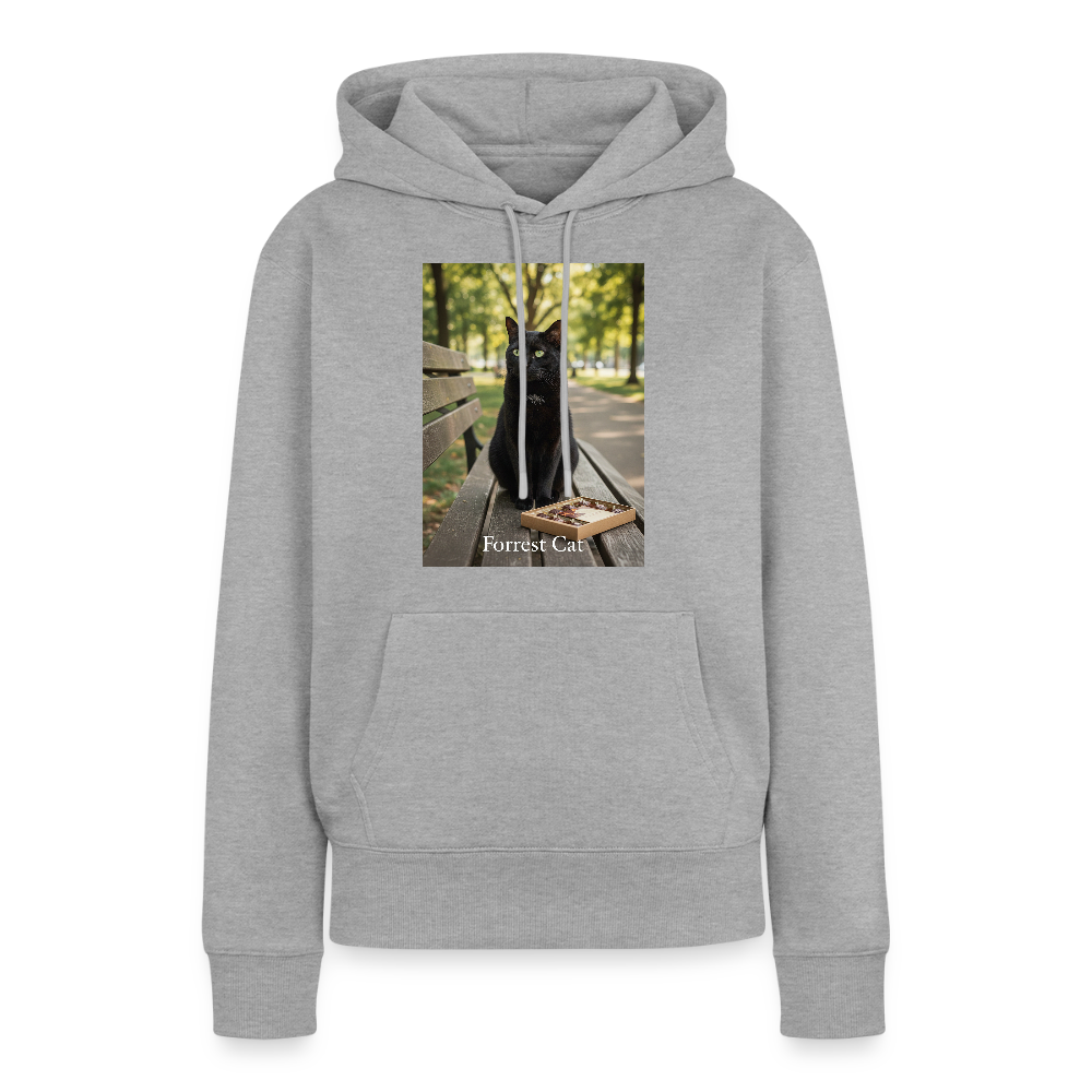 Forrest Cat – Krümel wartet | Frauen Premium Hoodie - Grau meliert