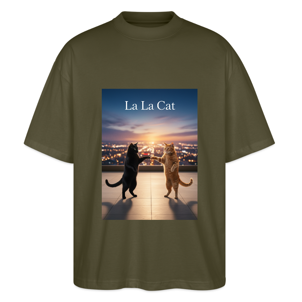 La La Cat – Tanz über den Dächern | Stanley/Stella Oversized Unisex Bio T-Shirt Blaster - Khaki