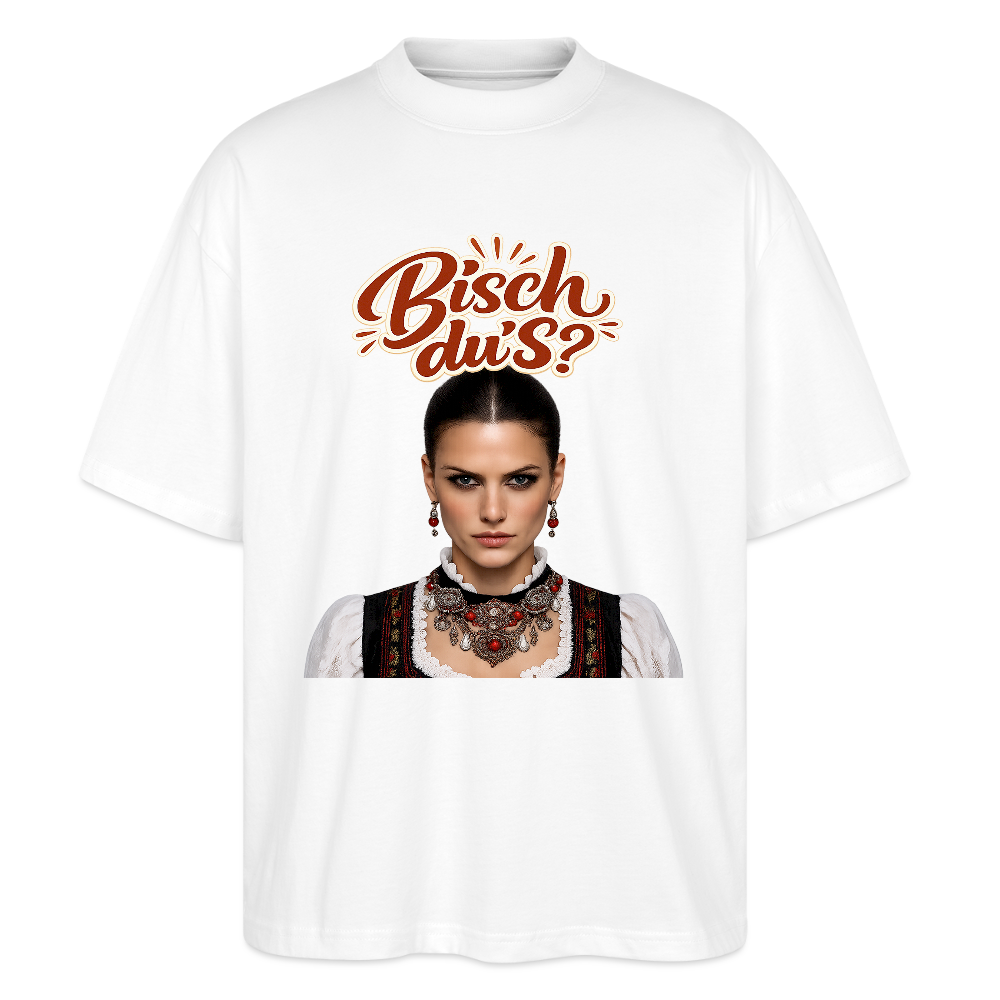 Schwarzwaldstolz – Sie weiß, wer sie isch | Stanley/Stella Oversized Unisex Bio T-Shirt Blaster - Weiß