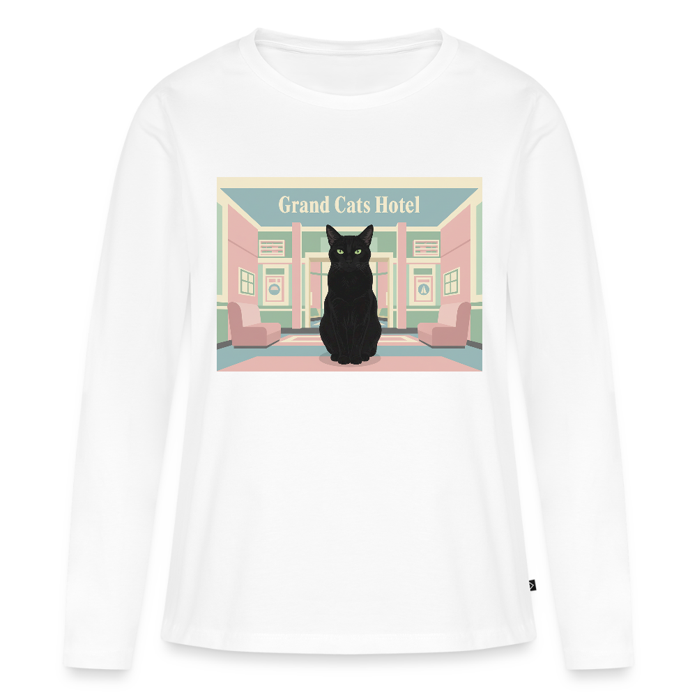 Grand Hotel Krümel | Frauen Premium Bio Langarmshirt - Weiß