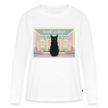Grand Hotel Krümel | Frauen Premium Bio Langarmshirt - Weiß