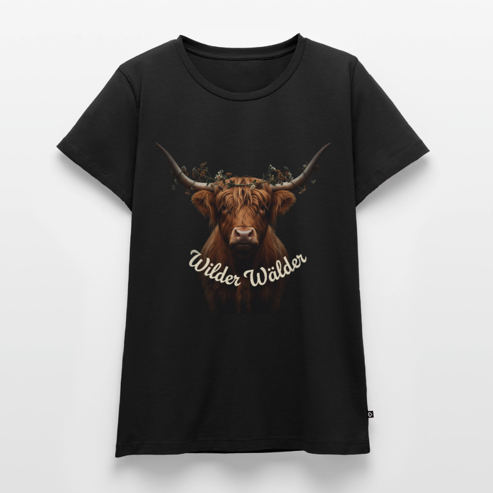 Wilder Wälder – Schwarzwald Highland Rind | Frauen Premium T-Shirt - Schwarz