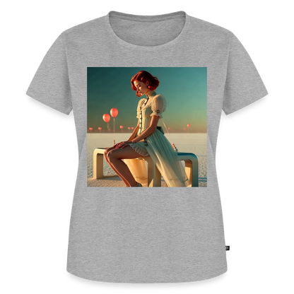 Leise Gedanken bei lauter Farben | Frauen Premium T-Shirt - Grau meliert