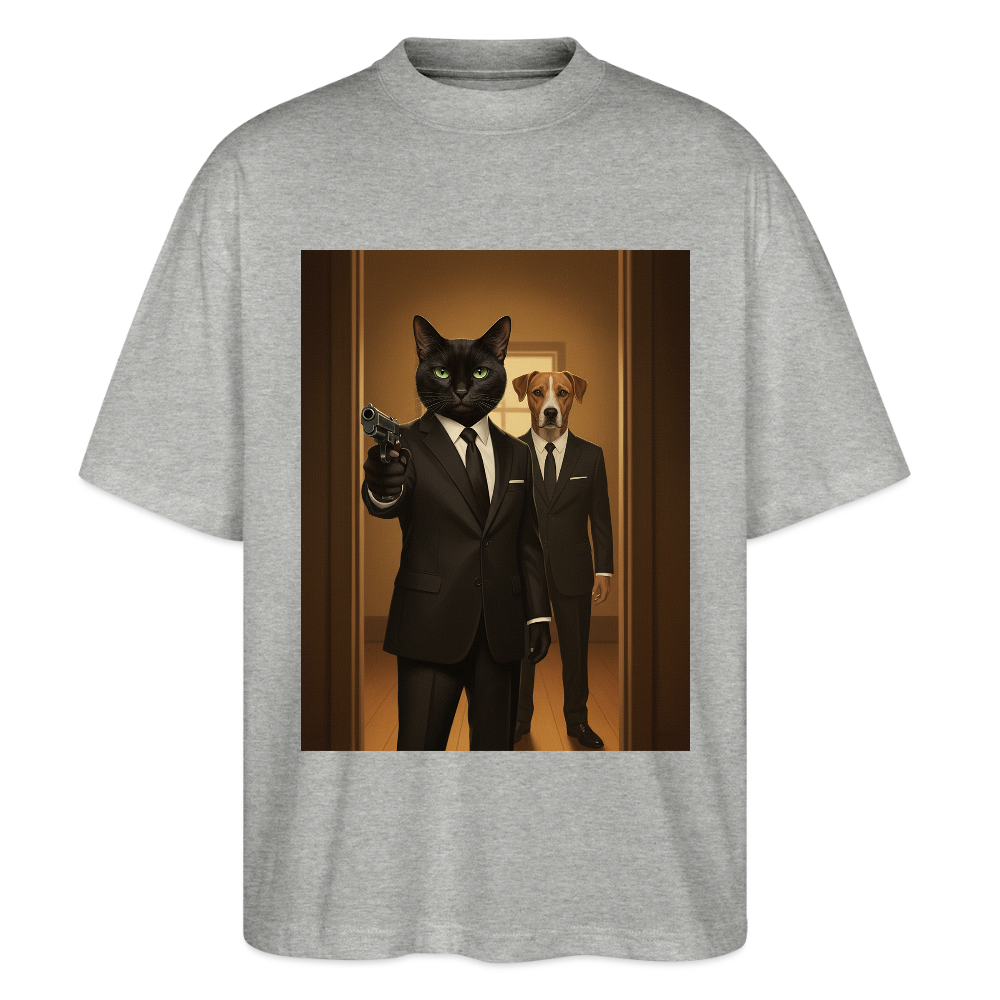 Krümel – Say Meow Again | Stanley/Stella Oversized Unisex Bio T-Shirt Blaster - Grau meliert