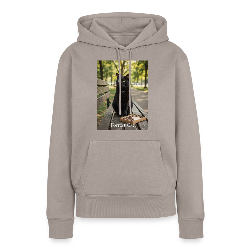 Forrest Cat – Krümel wartet | Frauen Premium Hoodie - Taupe