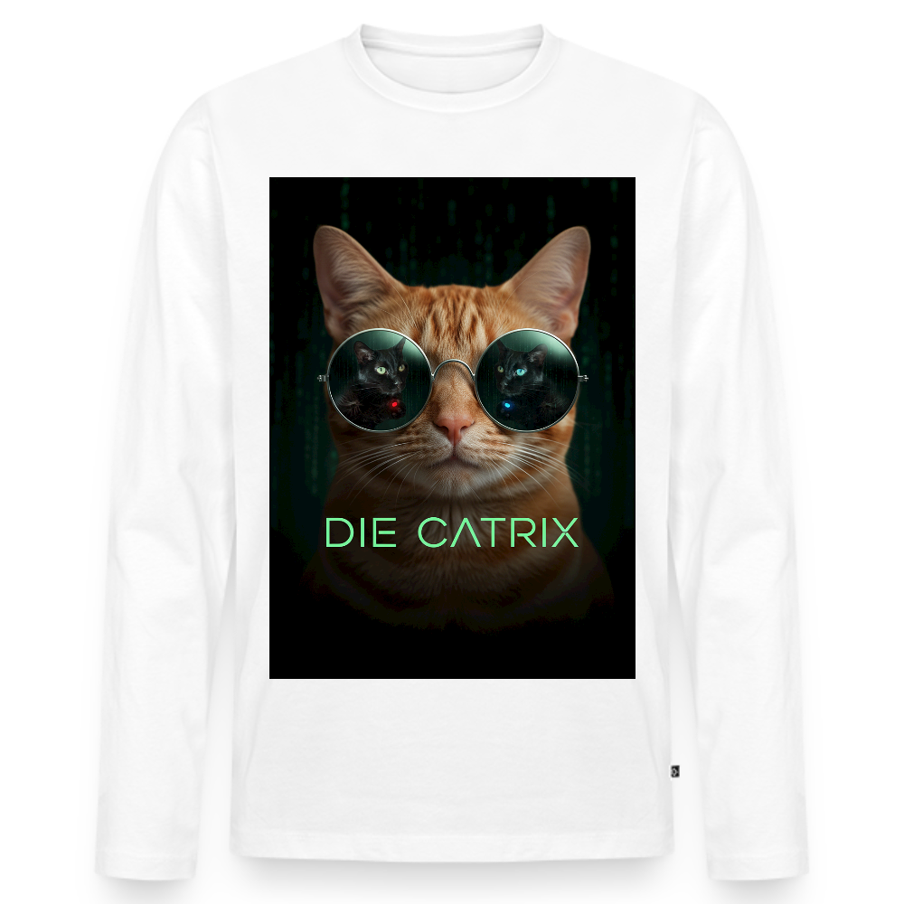 Die Catrix – Krümel erwacht | Männer Premium Bio Langarmshirt - Weiß