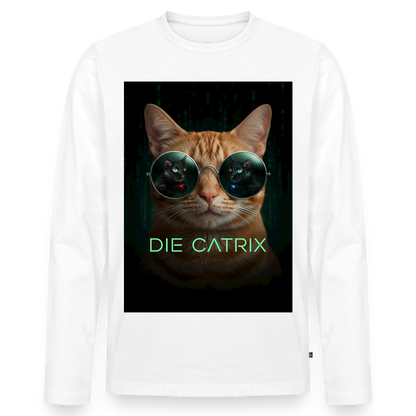 Die Catrix – Krümel erwacht | Männer Premium Bio Langarmshirt - Weiß
