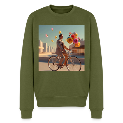 Fahrt ins Ungewisse (mit Blumen) |  Männer Premium Pullover - Khaki