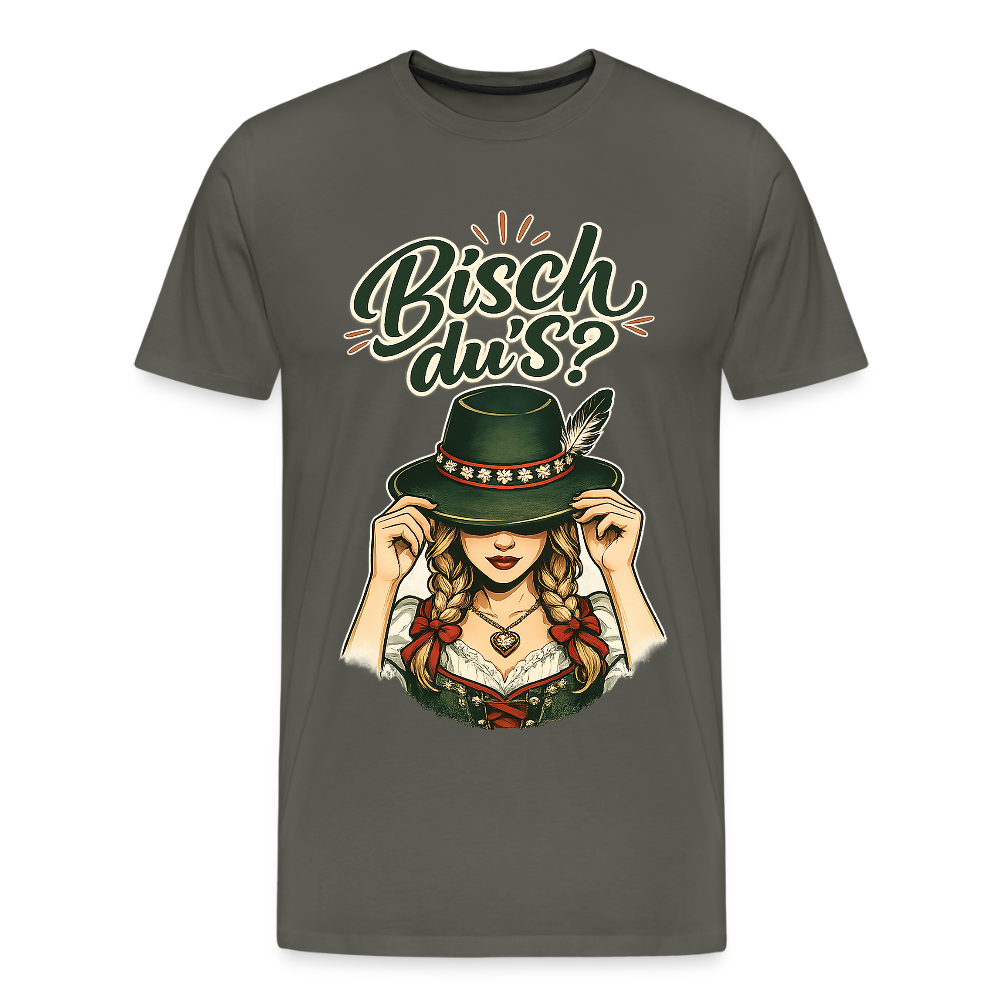 Bisch du’s? – Der Blick sagt alles | Männer Premium T-Shirt - Asphalt