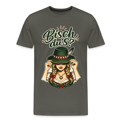 Bisch du’s? – Der Blick sagt alles | Männer Premium T-Shirt - Asphalt