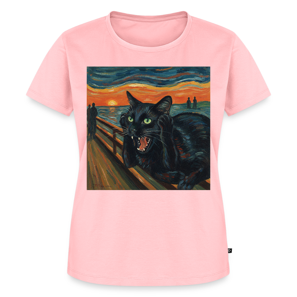 Der Schrei… aber die Katze hat’s zuerst gemerkt | Frauen Premium T-Shirt - Rosa