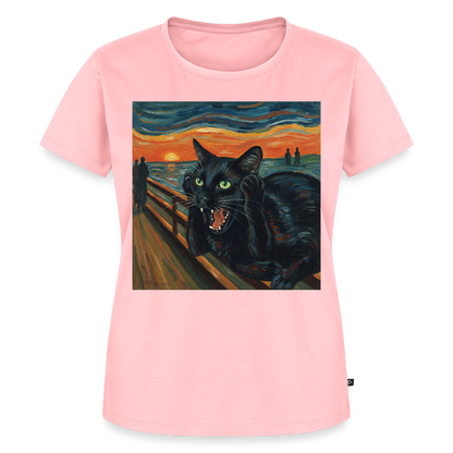Der Schrei… aber die Katze hat’s zuerst gemerkt | Frauen Premium T-Shirt - Rosa