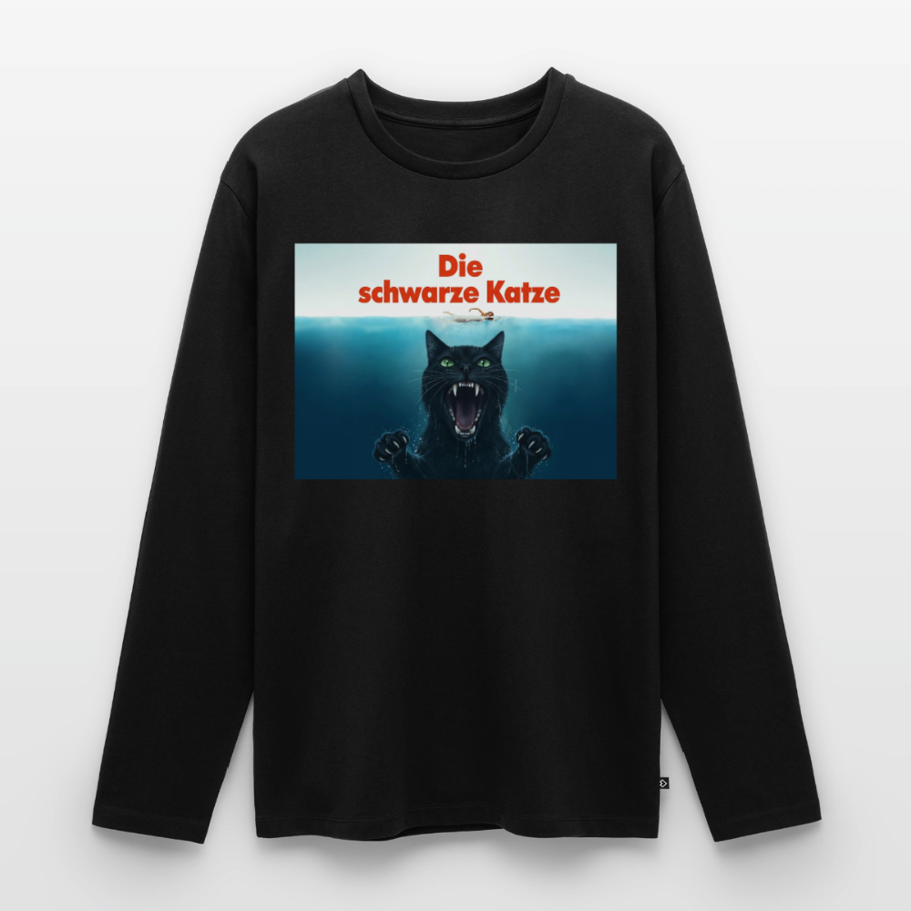 Die schwarze Katze – Krümel taucht auf | Männer Premium Bio Langarmshirt - Schwarz