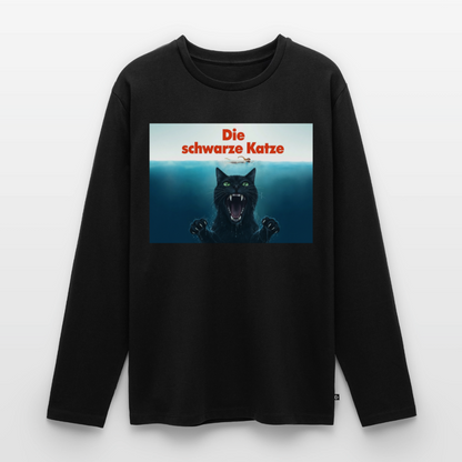 Die schwarze Katze – Krümel taucht auf | Männer Premium Bio Langarmshirt - Schwarz
