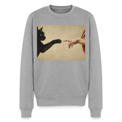 Die Erschaffung Adams… aber die Katze war schneller |  Männer Premium Pullover - Grau meliert