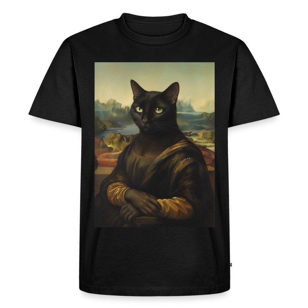 Mona Lisa… aber es ist eine Katze | Männer Premium T-Shirt - Schwarz