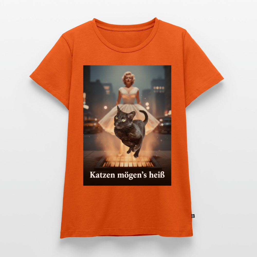 Katzen mögen’s heiß | Frauen Premium T-Shirt - Orange 