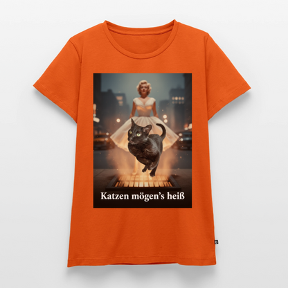 Katzen mögen’s heiß | Frauen Premium T-Shirt - Orange 