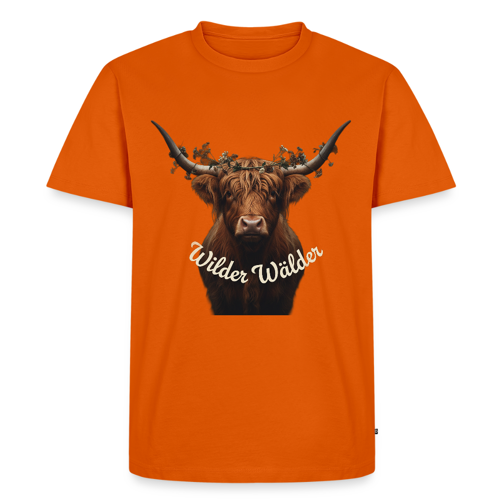 Wilder Wälder – Schwarzwald Highland Rind | Männer Premium T-Shirt - Orange 