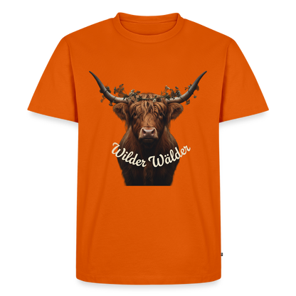 Wilder Wälder – Schwarzwald Highland Rind | Männer Premium T-Shirt - Orange 