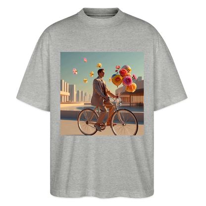 Fahrt ins Ungewisse (mit Blumen) | Stanley/Stella Oversized Unisex Bio T-Shirt Blaster - Grau meliert