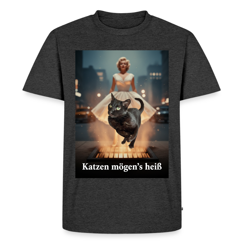 Katzen mögen’s heiß | Männer Premium T-Shirt - Anthrazit meliert