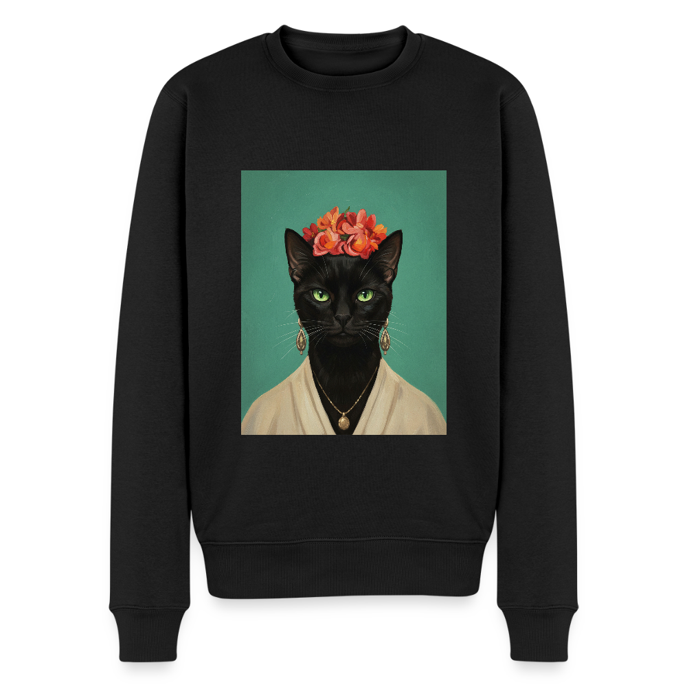 Frida Katze – Künstlerisches Katzenporträt | Men’s Premium Sweatshirt - black