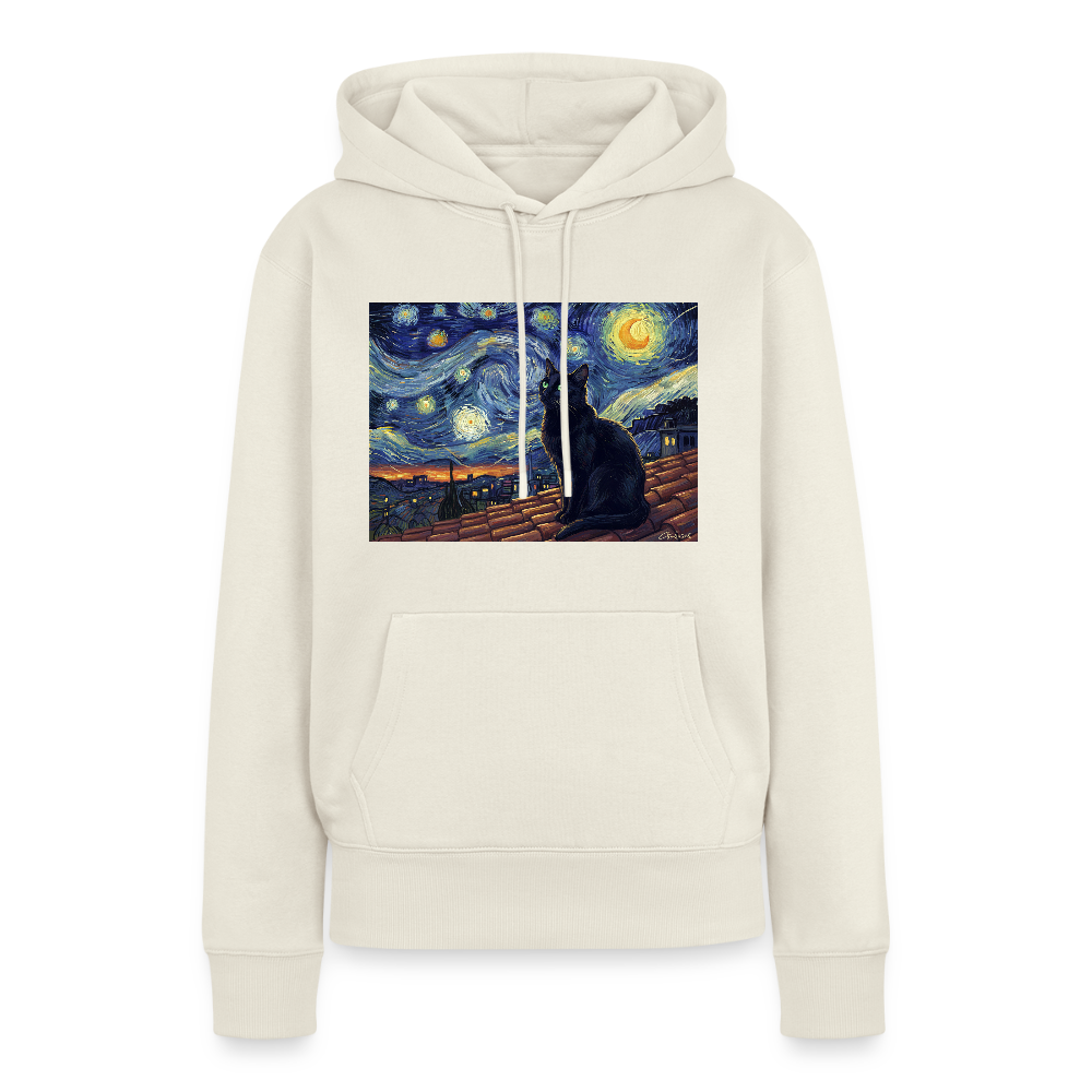 Sternennacht… aber die Katze denkt nach | Frauen Premium Hoodie - Naturweiß