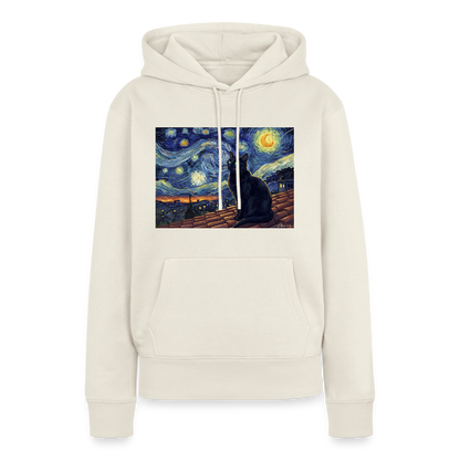 Sternennacht… aber die Katze denkt nach | Frauen Premium Hoodie - Naturweiß