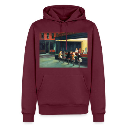 Wenn Hopper Katzen gemalt hätte | Männer Premium Hoodie - Burgunderrot