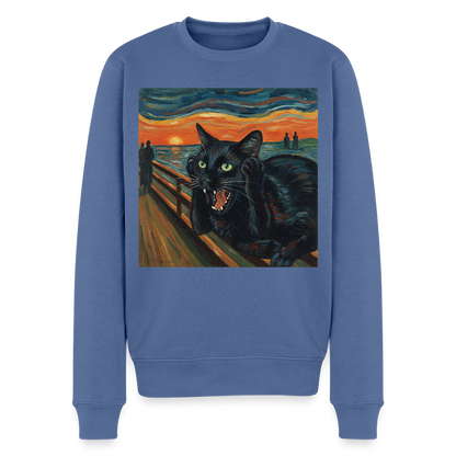 Der Schrei… aber die Katze hat’s zuerst gemerkt |  Männer Premium Pullover - Taubenblau